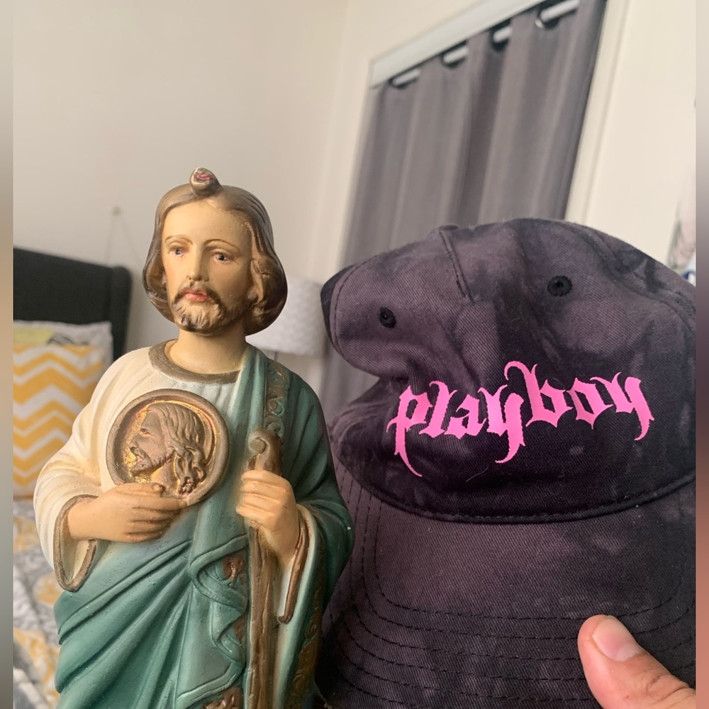 2022 limited PacSun Playboy distressed brim strap back hat